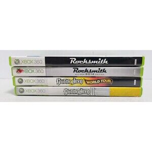 MICROSOFT XBOX 360 ROCKSMITH GUITAR HERO 4 GAME LOT